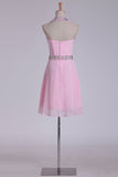 2024 Short/Mini Halter Homecoming Dresses Chiffon With Beading PG2ZF4LD