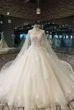 2024 Luxurious High Neck Wedding Dresses Tulle With Sequins Beads Crystals PDGFQDA5