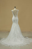 2024 Straps Mermaid/Trumpet Wedding Dresses Tulle With PHCYLQM4