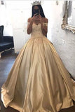 2024 New Arrival Ball Gown Off-The-Shoulder Satin With Applique Color PY999G94