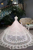 2024 Pink Wedding Dress High-End Tulle Scoop Lace Up With Beads PFKCLECG