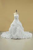 2024 New Arrival Sweetheart Wedding Dresses With Ruffles And Beads Chapel Train PB5QTSK6