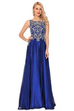 2024 A Line Prom Dresses Scoop Chiffon With Beading Sweep P4GLGZ8Z