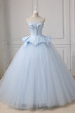 Sweetheart Ball Gown Beading Tulle Prom Dress Court Train Quinceanera STKP5FLTMDC