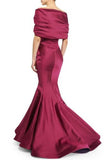 2024 Mermaid Evening Dresses Satin Sweep Train Zipper Up P3K12EBD