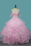 2024 Tulle Ball Gown Sweetheart Quinceanera Dresses With PD3SMFFE