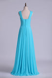 2024 V-Neck Bridesmaid Dresses A-Line With Long P3Z2S66C