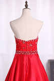 2024 Sweetheart Prom Dress A-Line Lace Bodice With Satin PZPE3GZY