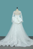 2024 Tulle Long Sleeves Mermaid Wedding Dresses With Applique P4KD7MM9