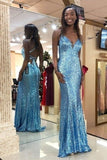 2024 Sexy Trumpet/Mermaid Sequins Open Back P7Y6FZYP