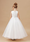 Sweetheart Sleeveless Tulle Flower Girl Dresses With Appliques