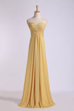 2024 Bridesmaid Dresses Floor Length Sweetheart Sheath/Column Chiffon With P65NZYSC