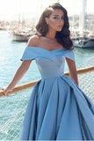 2024 A Line Off The Shoulder Prom Dresses Satin PSEP7KYD