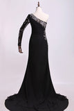 2024 One Sleeve Column/Sheath Prom Dresses P9ZYP4AX