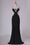 2024 Sexy Open Back Spaghetti Straps Prom Dresses With Applique Chiffon P623F59E