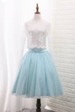 2024 A Line Long Sleeves Tulle Two-Piece Scoop Homecoming Dresses PYDBD1PR