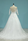 2024 Scoop A Line Wedding Dresses Tulle PR9TBZAR