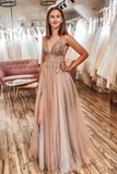 Sexy Spaghetti Straps Floor Length Beading Prom Dress With Rhinestone Long Evening STKPLRDFBQB