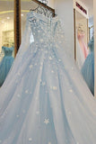 2024 Off The Shoulder Wedding Dresses A Line With Beading Court Train Tulle Lace P7DKT3K1