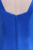 2024 Dark Royal Blue Off-The-Shoulder Mermaid Prom Dresses Sweep Train Satin Zipper PKA7Q94B