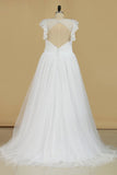 2024 New Arrival V Neck Wedding Dresses Ruffled Bodice A Line Tulle & Lace PDR29F45