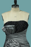 2024 Hot Sale Strapless Taffeta Prom Dresses Mermaid Sweep/Brush PNQ1LGF6