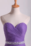 2024 Mermaid Sweetheart Floor Length Prom Dresses With Ruffles And Beading PMF4N4EJ