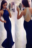 2024 New Arrival Prom Dresses Mermaid Halter Spandex Zipper Up PF2RLSLD