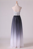 2024 Gradient Color Sweetheart Prom Dresses A Line Chiffon Floor Length With P5PHQER4