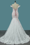 2024 Mermaid Lace Off The Shoulder Wedding Dresses With Applique P25R468S