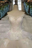 2024 Off The Shoulder Wedding Dresses Lace Up With Appliques PQ62G1C8