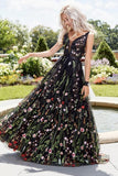 2024 New Arrival V Neck Prom Dresses A Line Lace PTABJDT1