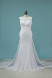 2024 A Line Scoop Chiffon With Applique Wedding Dresses PNH2NFSD