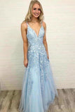 2024 Prom Dress Tulle A-Line V-Neck Floor Length PNJQRFEZ