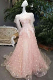 2024 Prom Dresses Lace Up Scoop Neck Tulle A-Line With Beaded Bodice PSZXZ5RD