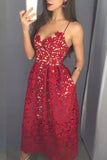 2024 Spaghetti Straps Lace Prom Dresses A PQST9M98