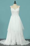 2024 Straps 30D Chiffon Wedding Dresses A Line With P7M85GB8