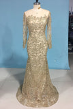 2024 Bling Bling Evening Dresses Mermaid Scoop Sweep/Brush Sequins Lace PH2SY3PP