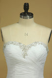 2024 Plus Size Sweetheart Wedding Dresses Ruched Bodice Organza With PCFDNGPM