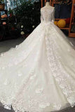 2024 New Arrival Mid-Length Sleeves Wedding Dresses With Appliques And Sequins PSBSD9XM