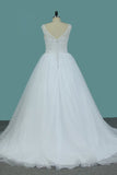 2024 Scoop Tulle Ball Gown Wedding Dresses With PX2515A8