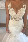 2024 Sexy Mermaid/Trumpet Wedding Dresses Scoop Tulle With P9HY4Z7Q