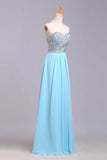 2024 Prom Dresses A-Line Sweetheart Chiffon Floor Length With PNNN8K43