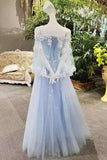 2024 A-Line Tulle Prom Dresses Lace Up With Appliques And Bow Knot With Shawl Cheap Price PXJEHS14