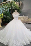 2024 Hot Selling Wedding Dresses Lace Up With Appliques And Sequins And Bow Knot Off PA7G2BAL