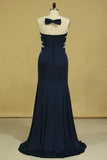 2024 New Arrival Prom Dresses Gorgeous Mermaid Beading Illusion Floor-Length Satin Plus PFXGR2QY