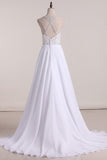 2024 New Arrival Spaghetti Straps A Line Wedding Dresses Chiffon PLS2MFPX