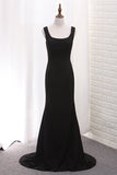 2024 New Arrival Square Neck Evening Dresses Satin Mermaid P7XY37BR