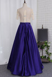 2024 A Line Prom Dresses Scoop Beaded Bodice Short PMMDJ8EB