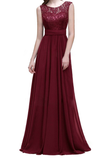 Heaven Sleeveless Floor Length Natural Waist Chiffon V-Neck A-Line/Princess Bridesmaid Dresses